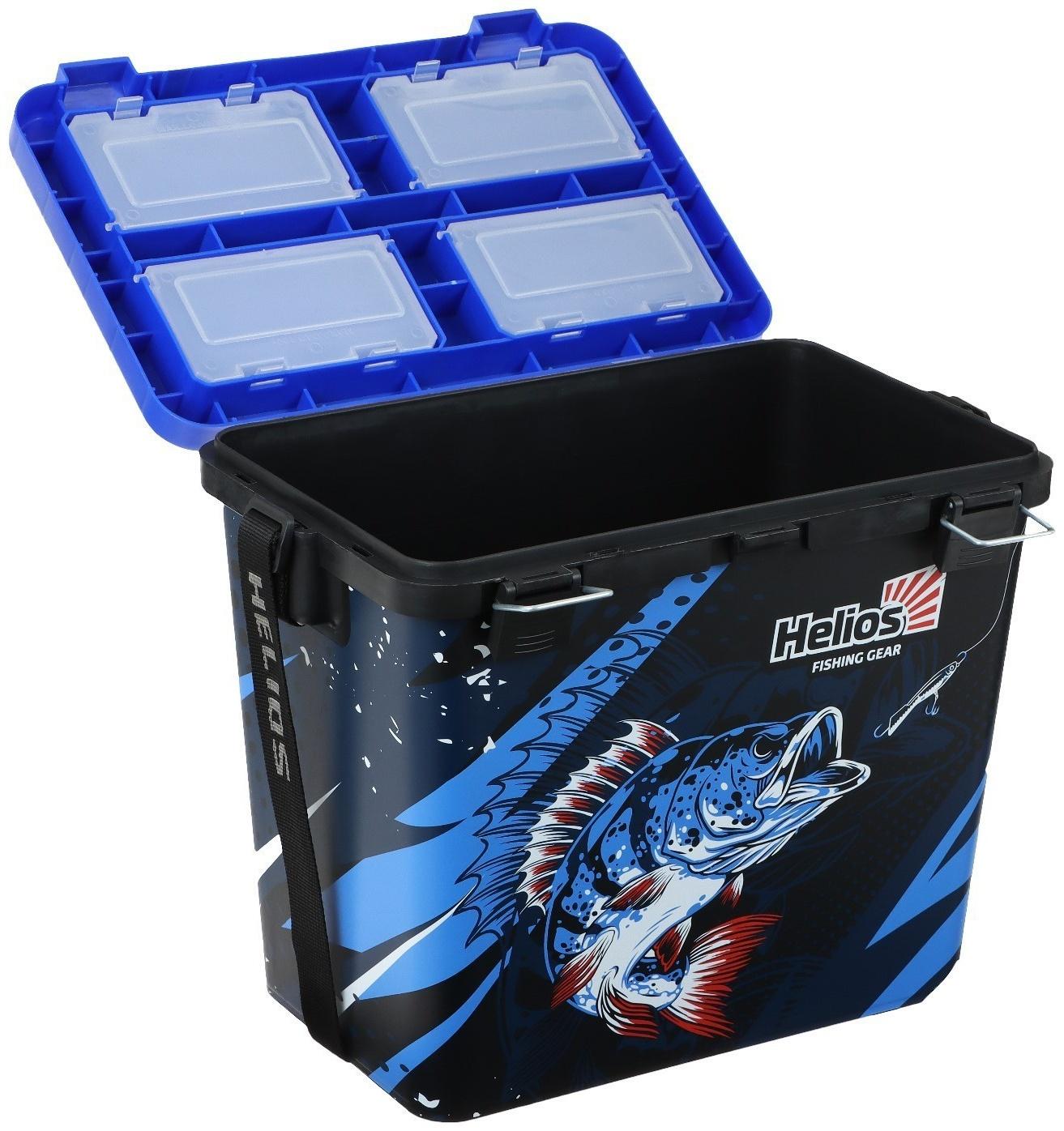 Ящик рыболовный зимний ICE FISHING односекционный синий (HS-IB-19-IFB-1) Helios