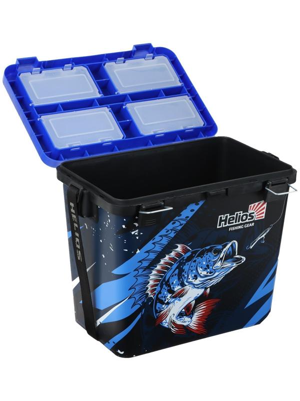 Ящик рыболовный зимний ICE FISHING односекционный синий (HS-IB-19-IFB-1) Helios