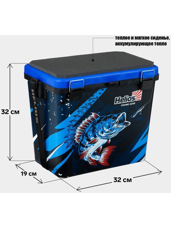 Ящик рыболовный зимний ICE FISHING односекционный синий (HS-IB-19-IFB-1) Helios