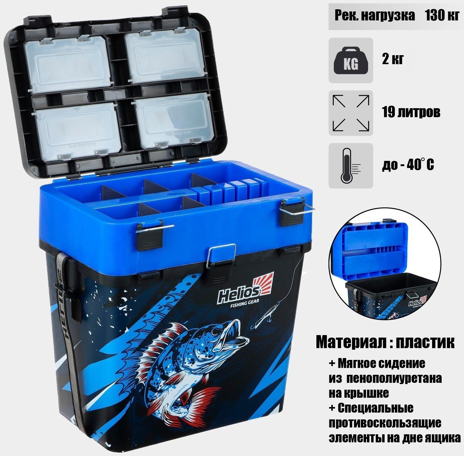 Ящик рыболовный зимний ICE FISHING синий (HS-IB-19-IFB) Helios