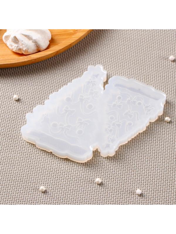 Силиконовая форма «Ёлка с бантиками», 12×10 см, цвет прозрачный