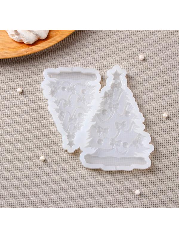 Силиконовая форма «Ёлка с бантиками», 12×10 см, цвет прозрачный