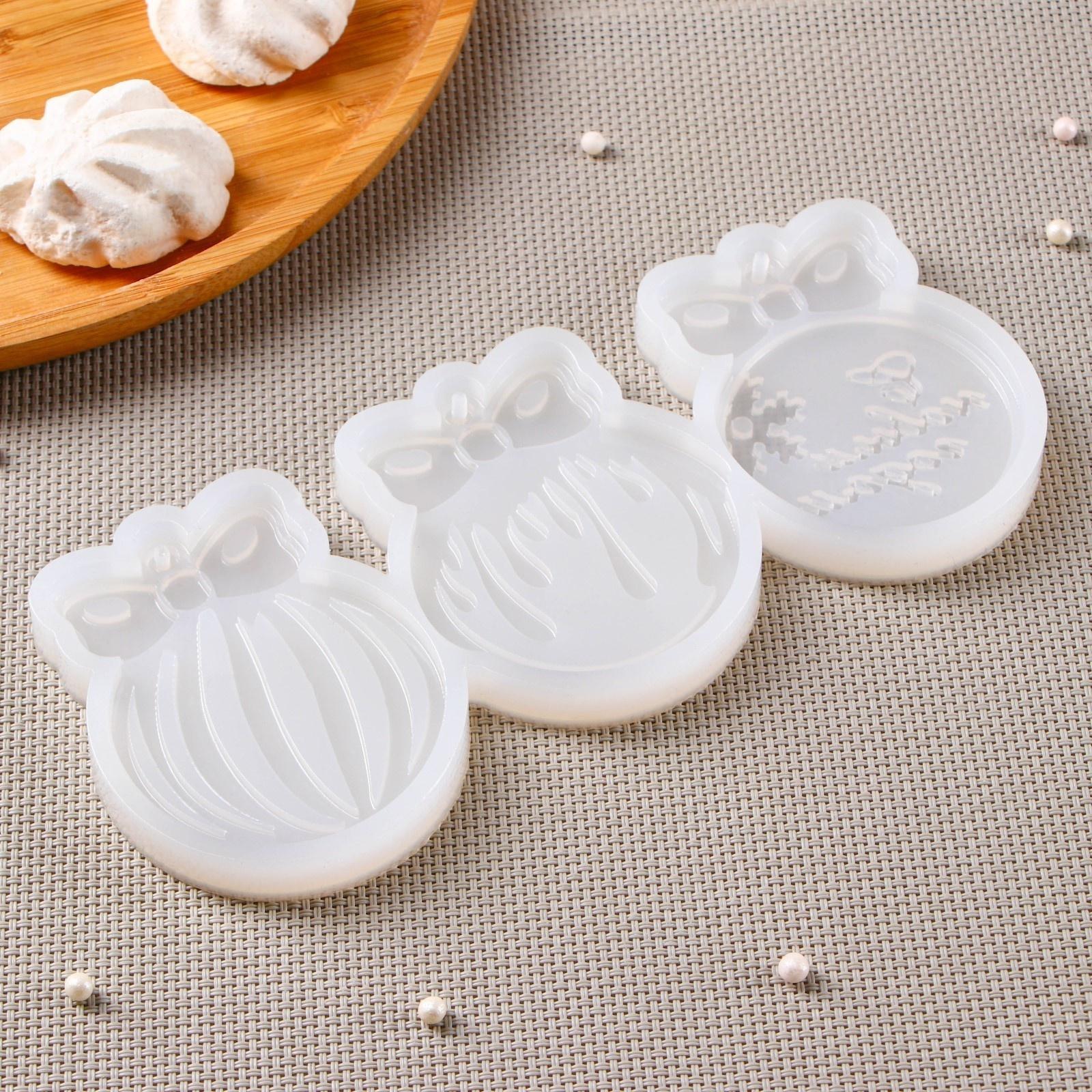 Силиконовая форма «Ёлочные игрушки», 3 шт, цвет прозрачный