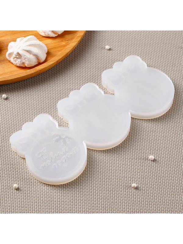 Силиконовая форма «Ёлочные игрушки», 3 шт, цвет прозрачный