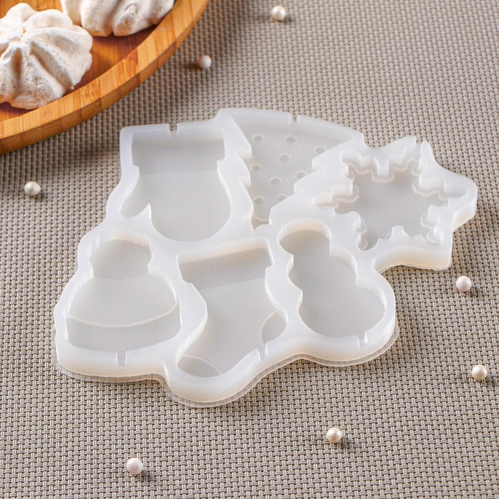 Силиконовый молд для леденцов и шоколада «Новогодние леденцы», 15×13 см, цвет прозрачный