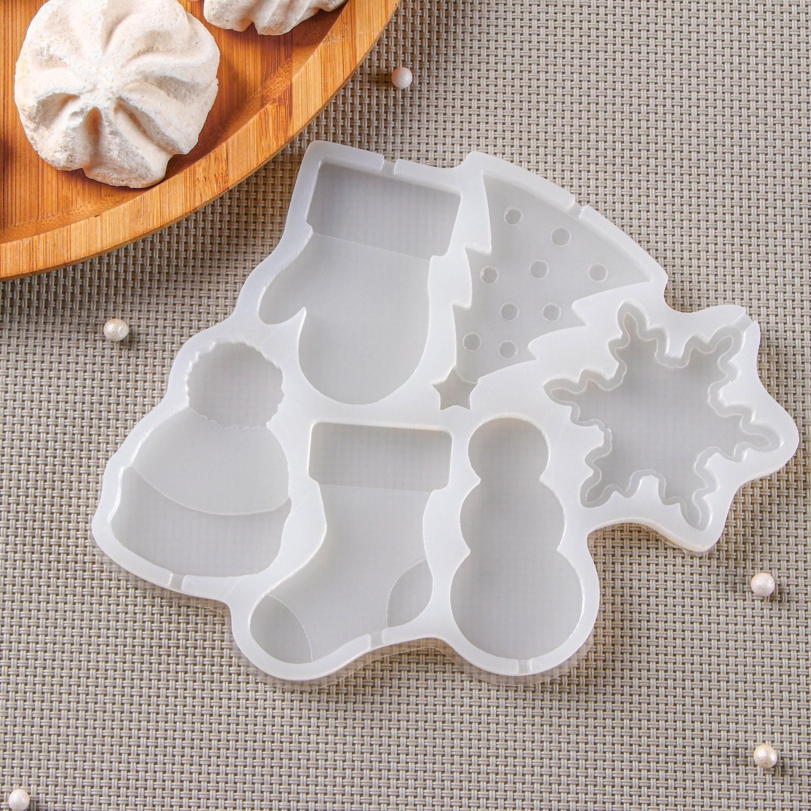 Силиконовый молд для леденцов и шоколада «Новогодние леденцы», 15×13 см, цвет прозрачный