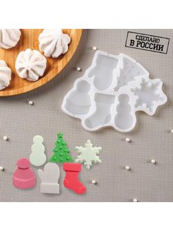 Силиконовый молд для леденцов и шоколада «Новогодние леденцы», 15×13 см, цвет прозрачный