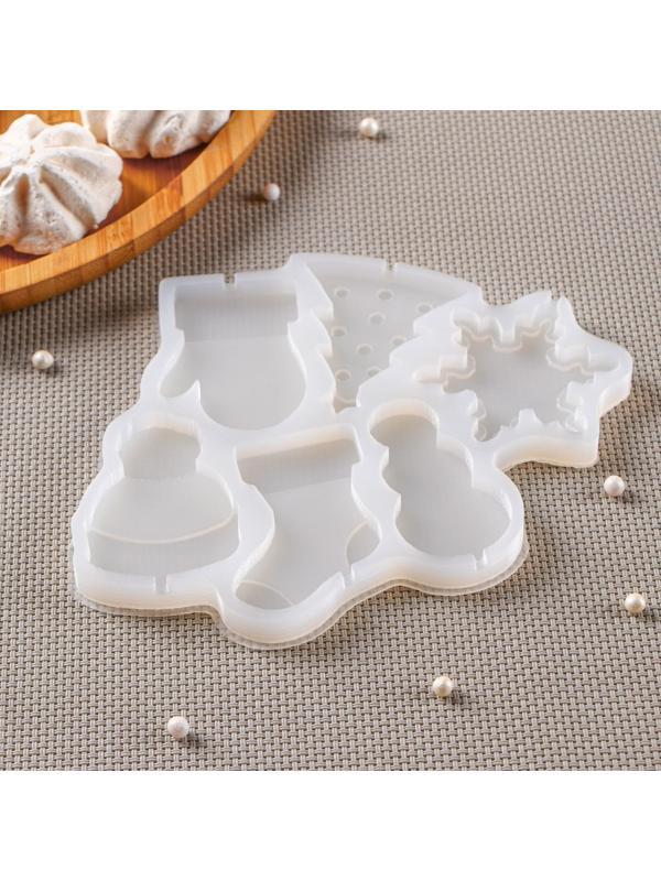 Силиконовый молд для леденцов и шоколада «Новогодние леденцы», 15×13 см, цвет прозрачный