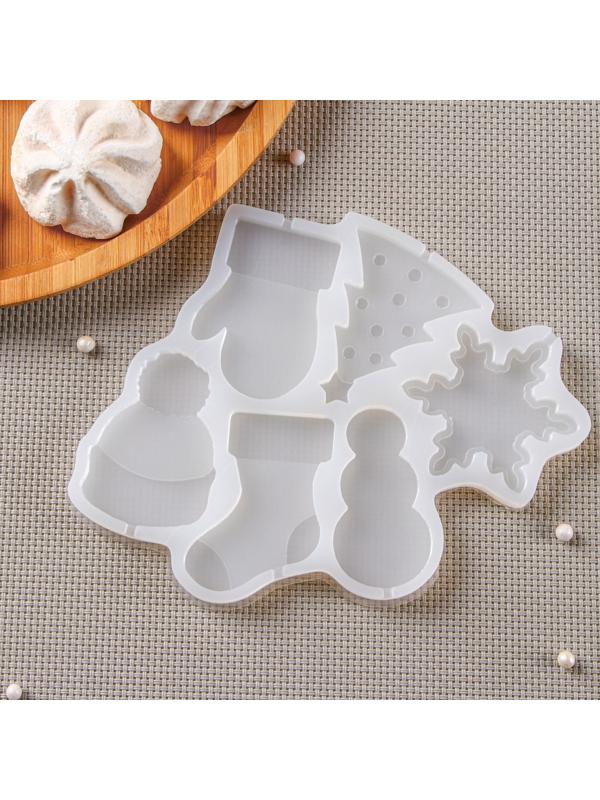 Силиконовый молд для леденцов и шоколада «Новогодние леденцы», 15×13 см, цвет прозрачный