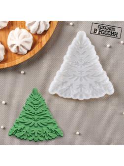 Силиконовый молд «Узорная ёлка», 12,5×12 см, цвет прозрачный