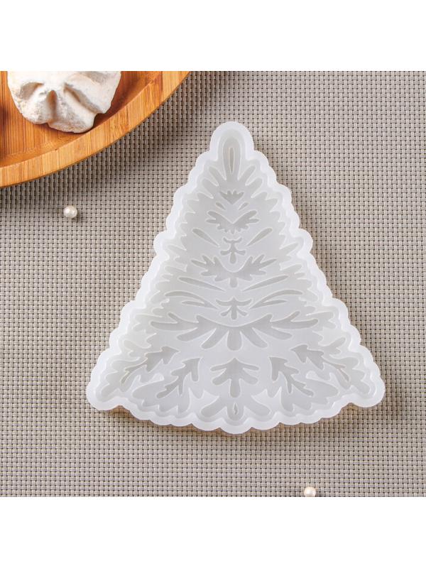 Силиконовый молд «Узорная ёлка», 12,5×12 см, цвет прозрачный