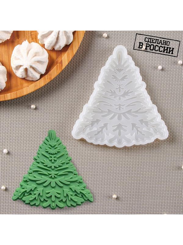 Силиконовый молд «Узорная ёлка», 12,5×12 см, цвет прозрачный