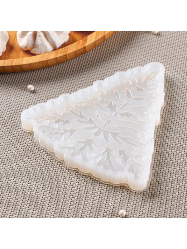 Силиконовый молд «Узорная ёлка», 12,5×12 см, цвет прозрачный