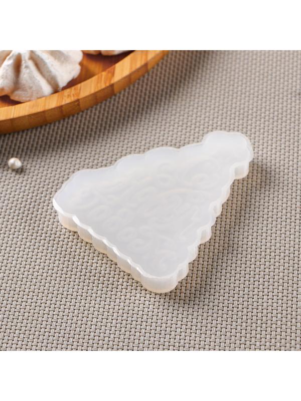 Силиконовый молд «Ёлка - С Новым Годом!», 8,5×7 см, цвет прозрачный