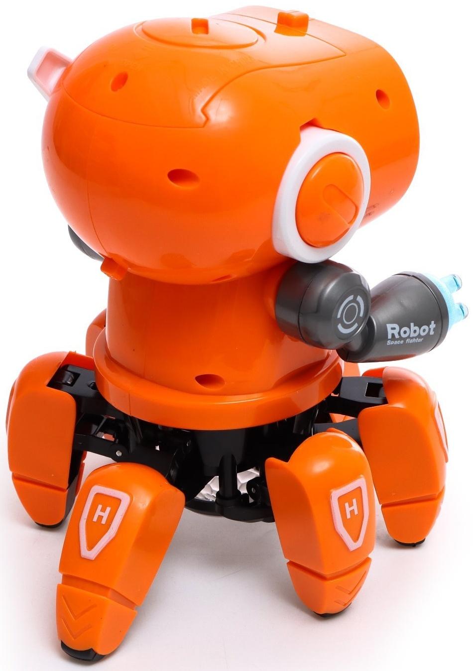 Робот музыкальный «Вилли», русское озвучивание, световые эффекты, цвет оранжевый