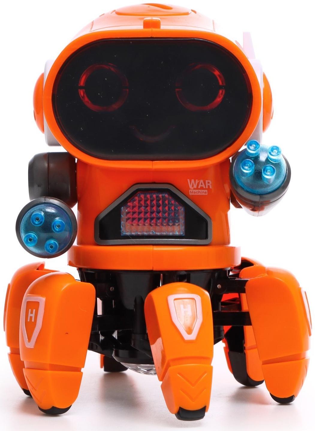Робот музыкальный «Вилли», русское озвучивание, световые эффекты, цвет оранжевый