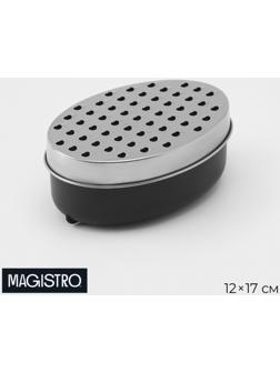 Тёрка с контейнером Magistro Woks, 17×12 см, цвет чёрный