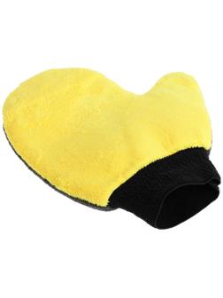 Варежка для мытья автомобиля TORSO, 20×24 см, двухсторонняя, серо-желтая