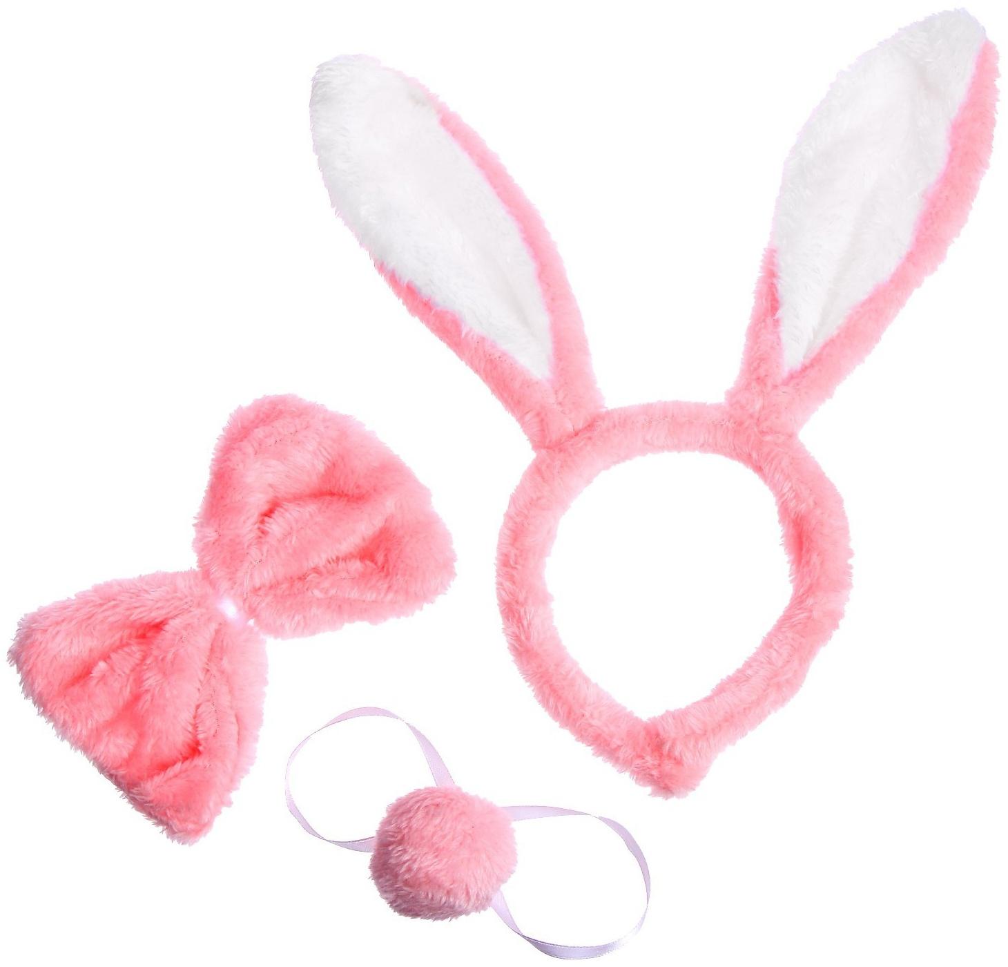 Карнавальный набор «Зайка», 3 предмета: ободок, бабочка, хвост