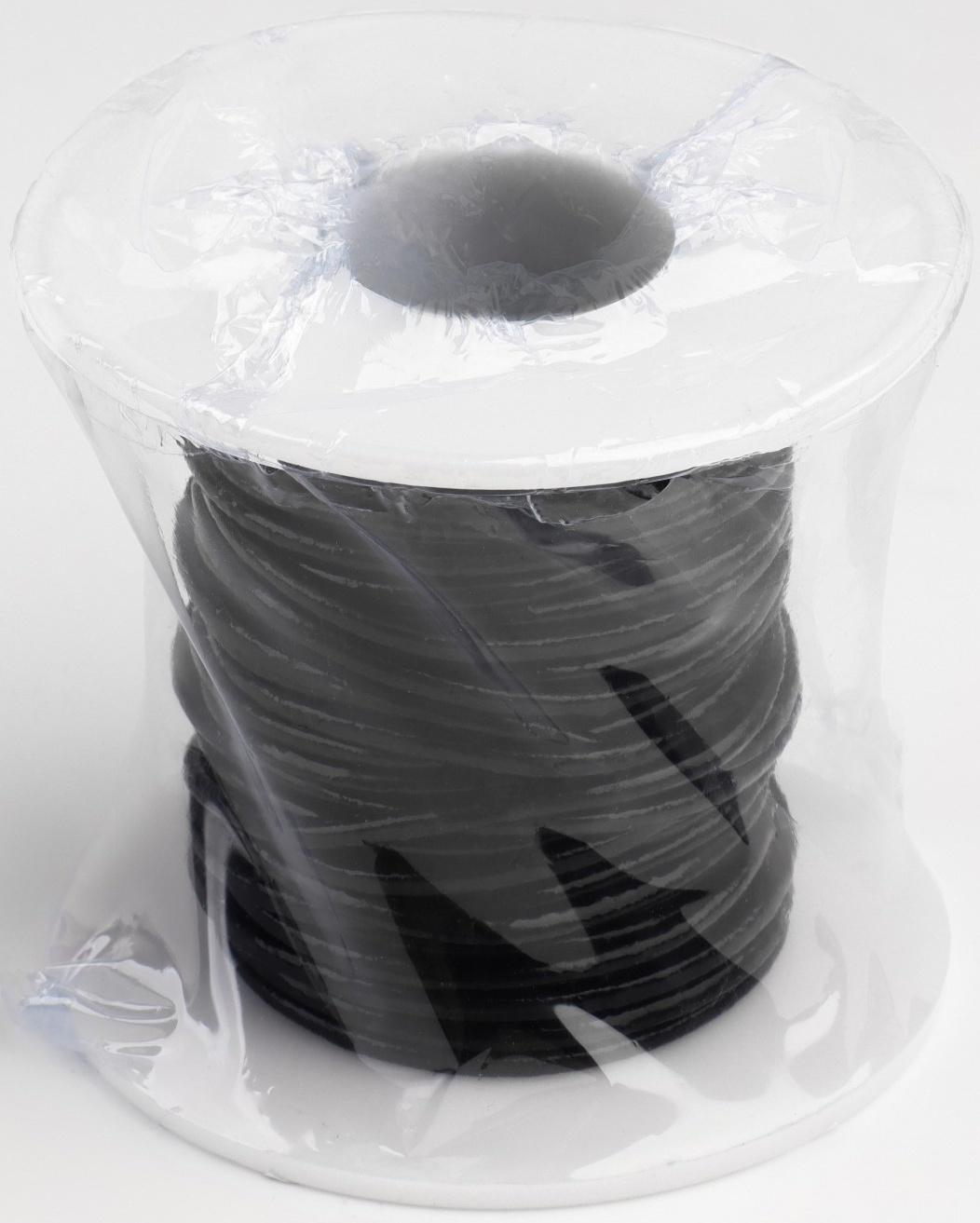 Шнур для плетения, из натуральной кожи, d = 2 мм, 10 ± 0,5 м, цвет чёрный