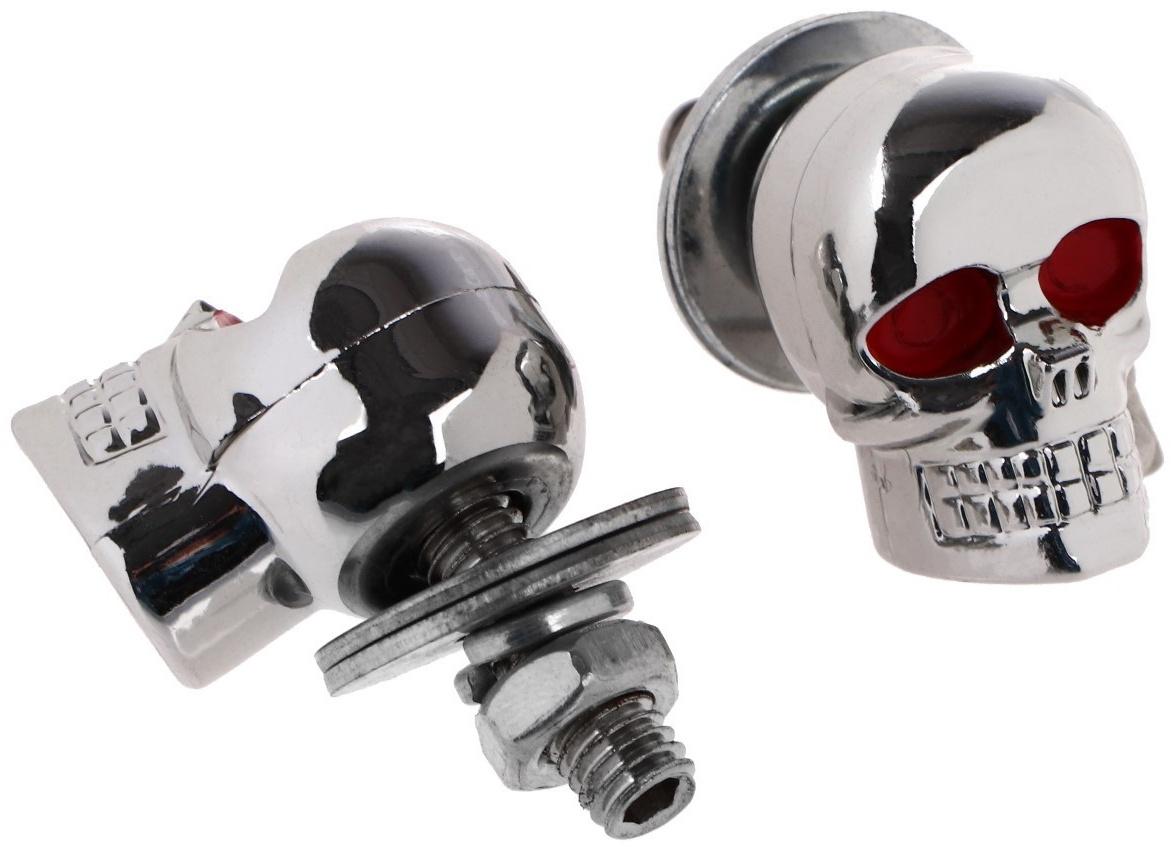 Болт крепления номерной рамки, череп, набор 2 шт
