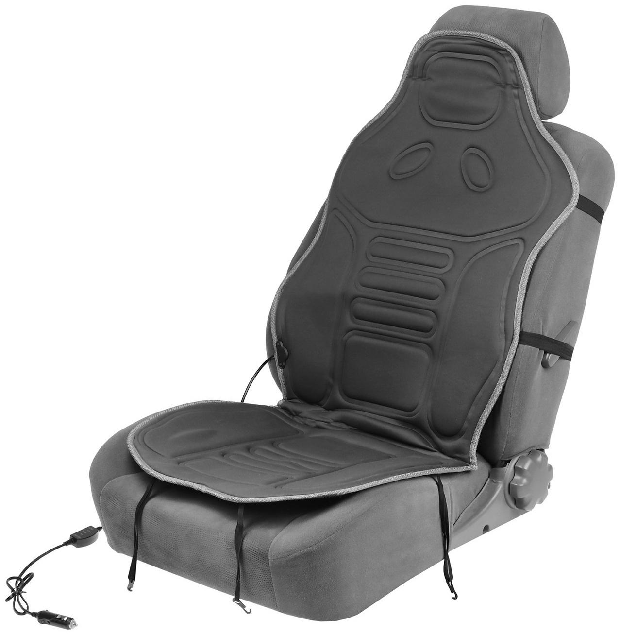 Подогрев сиденья Skyway, со спинкой, 2 режима, серый, 12 В, 2,5-3А, 115 х 52 см