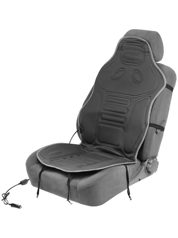 Подогрев сиденья Skyway, со спинкой, 2 режима, серый, 12 В, 2,5-3А, 115 х 52 см