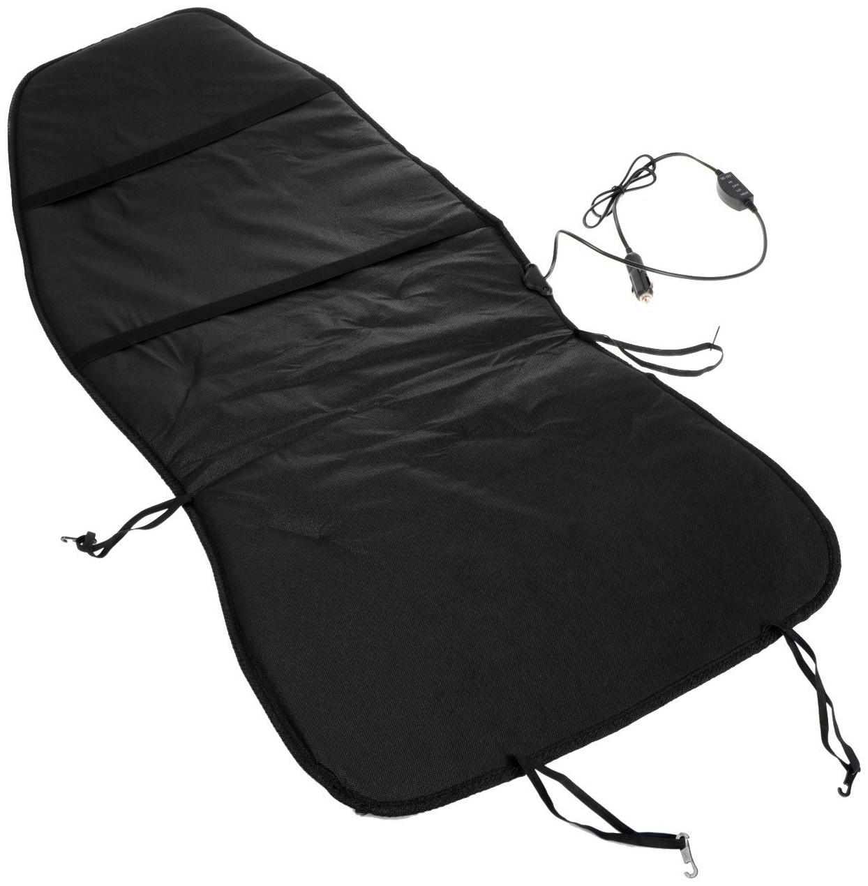 Подогрев сиденья Skyway, со спинкой, 2 режима, черный, 12 В, 2,5-3А, 115 х 52 см