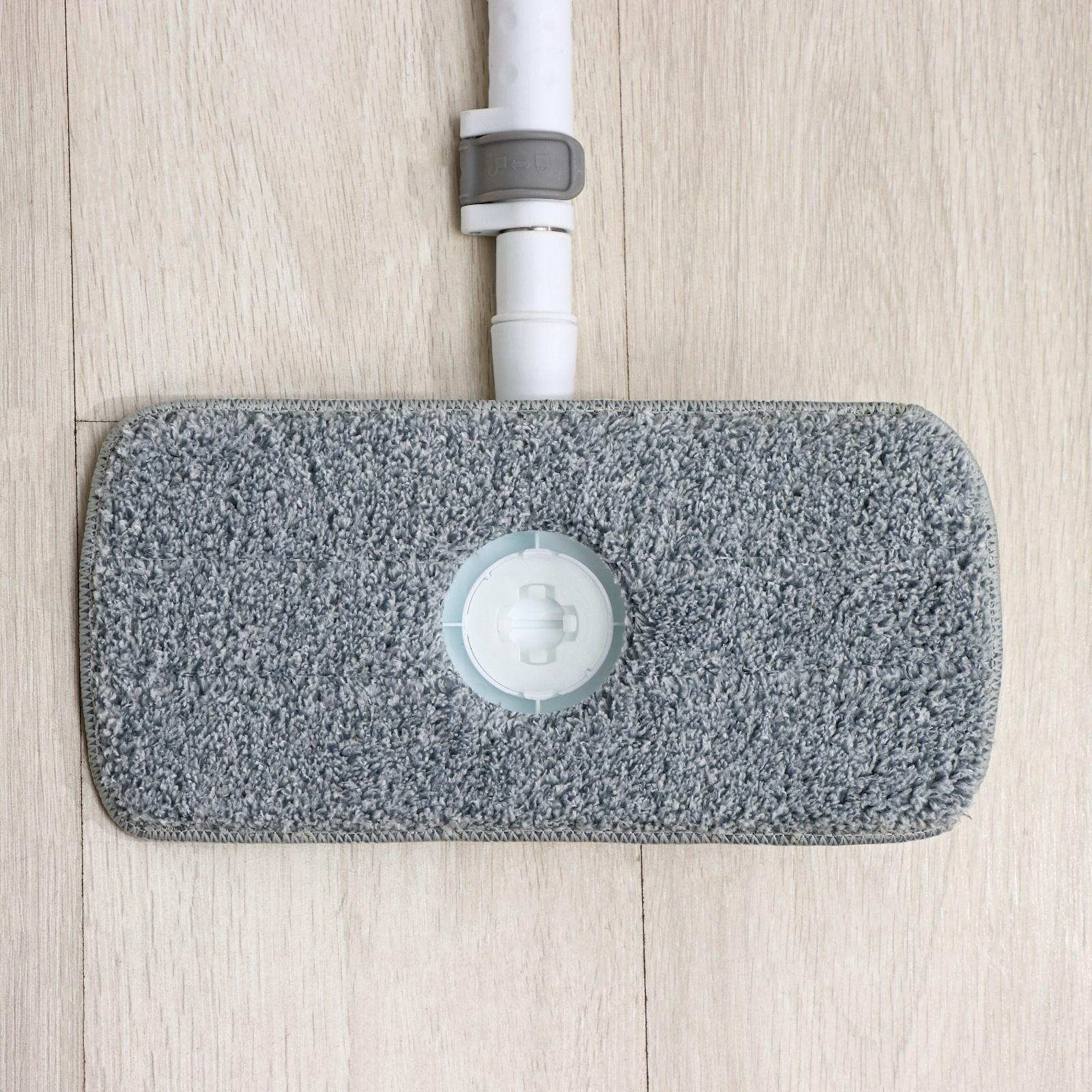 Швабра с отжимом и ведро с подачей воды Raccoon, 34×34×19 см, прямоугольная швабра 30×14×134 см, 2 насадки из микрофибры