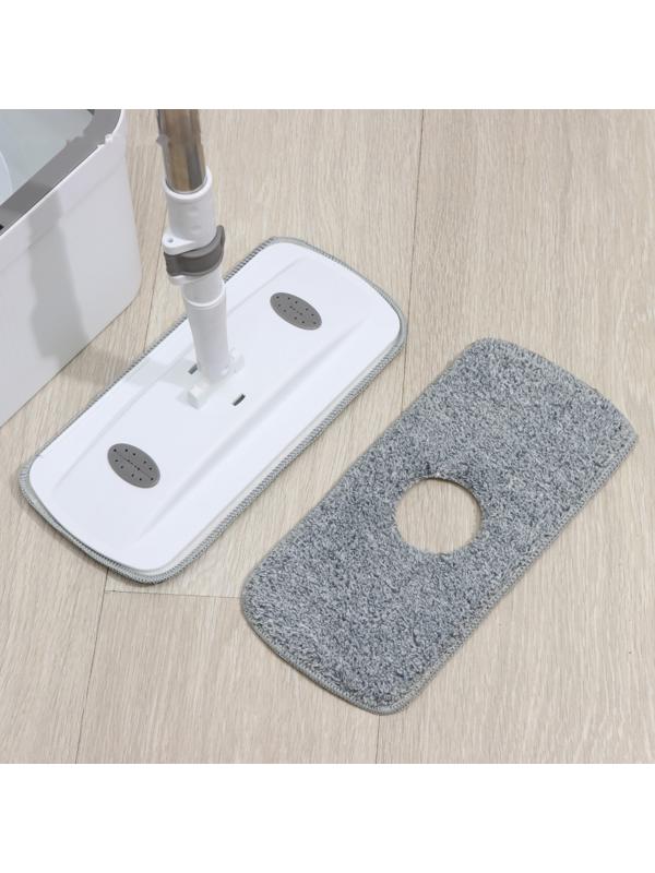 Швабра с отжимом и ведро с подачей воды Raccoon, 34×34×19 см, прямоугольная швабра 30×14×134 см, 2 насадки из микрофибры