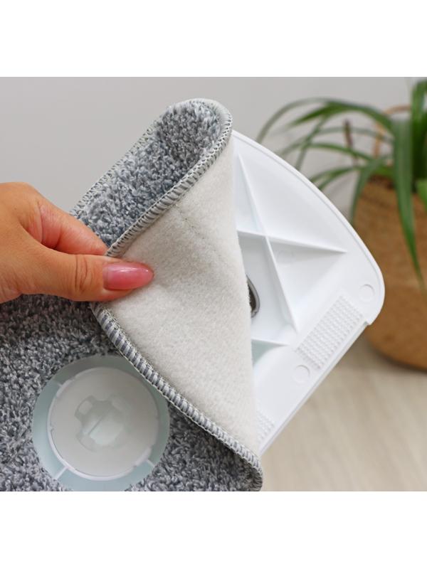 Швабра с отжимом и ведро с подачей воды Raccoon, 34×34×19 см, прямоугольная швабра 30×14×134 см, 2 насадки из микрофибры