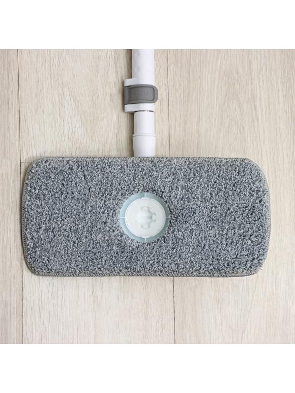 Швабра с отжимом и ведро с подачей воды Raccoon, 34×34×19 см, прямоугольная швабра 30×14×134 см, 2 насадки из микрофибры