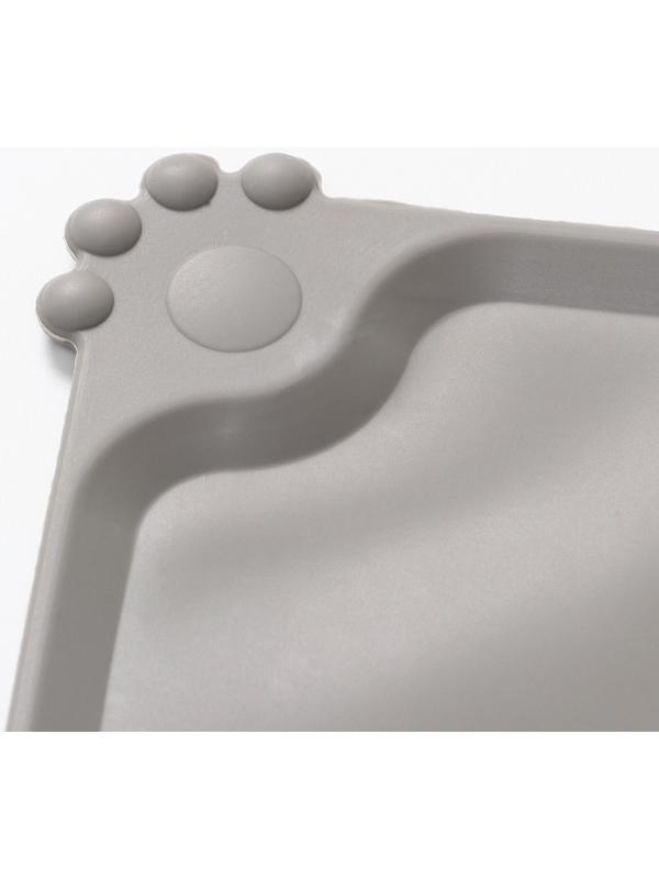 Коврик силиконовый под миску, 47 х 30 см, серый