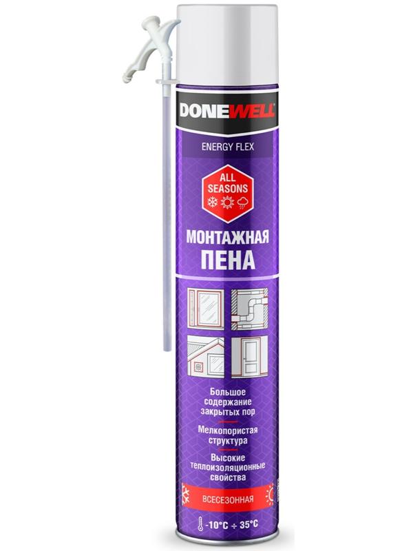 Пена монтажная KUDO DONEWELL ENERGY FLEX, адаптерная, всесезонная, 1000 мл