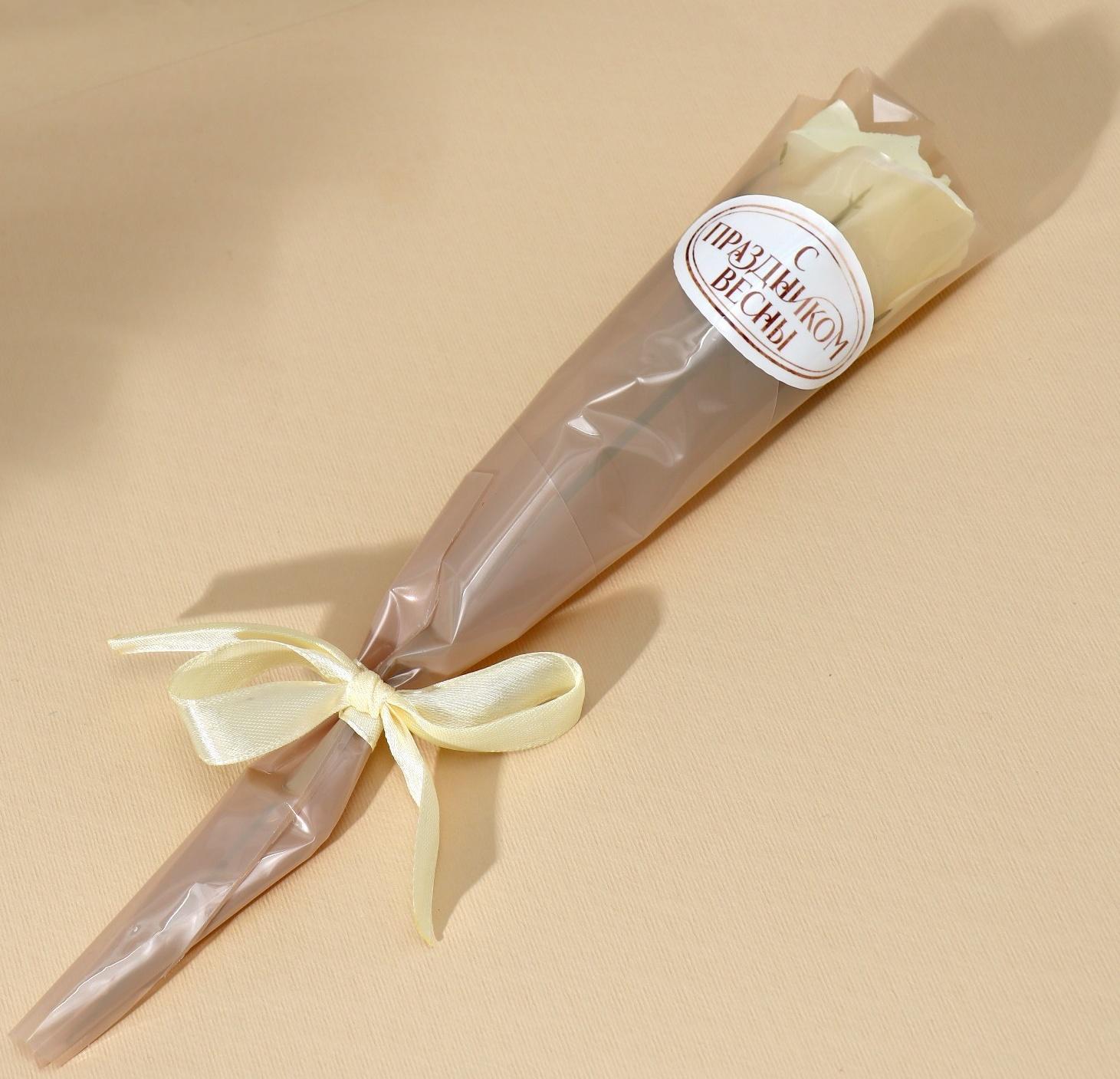 Мыло твёрдое лепестковое «С Праздником весны», 1шт, цвет белый