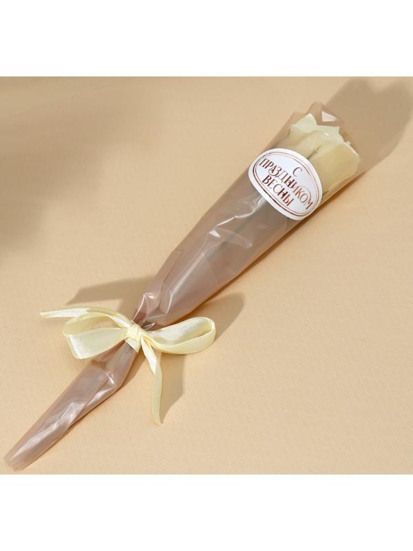 Мыло твёрдое лепестковое «С Праздником весны», 1шт, цвет белый