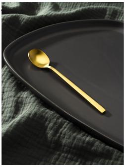 Ложка чайная из нержавеющей стали Magistro «Оску стандарт», длина 14,5 см, цвет золотой