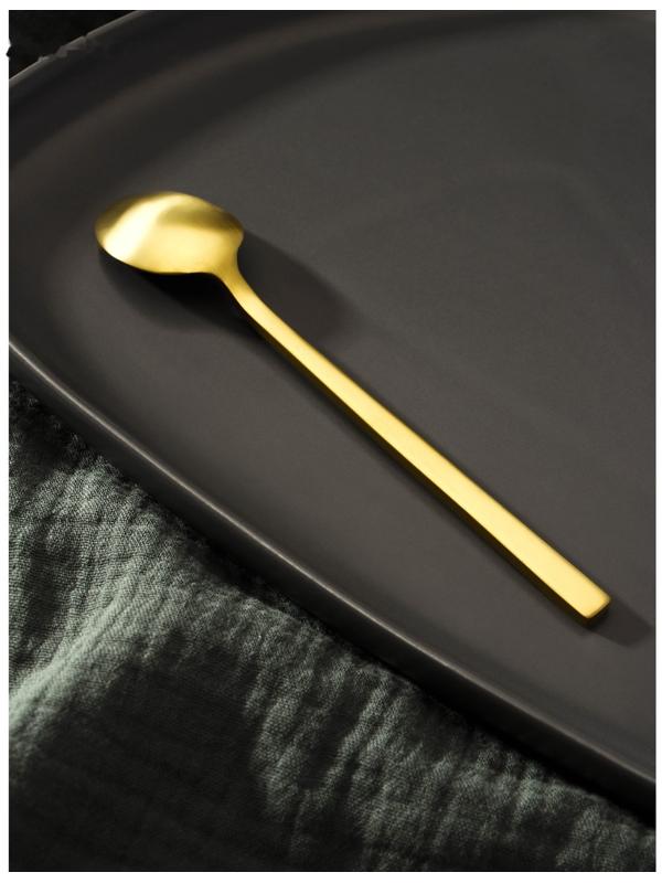 Ложка чайная из нержавеющей стали Magistro «Оску стандарт», длина 14,5 см, цвет золотой