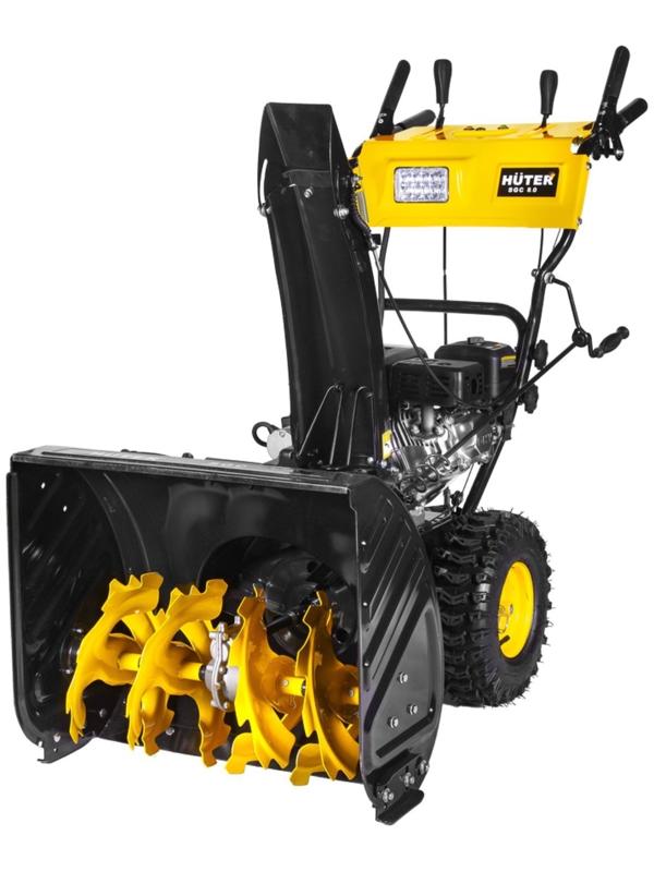 Снегоуборщик Huter SGC 8.0, 8 л.с., самоходный, ск. 6/2, шир/выс 62/53 см, подогрев рукояток