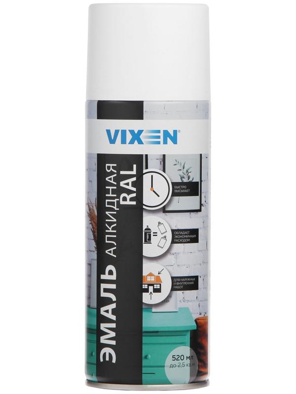 Эмаль универсальная VIXEN, белая матовая RAL 9003, аэрозоль, 520 мл VX-10903