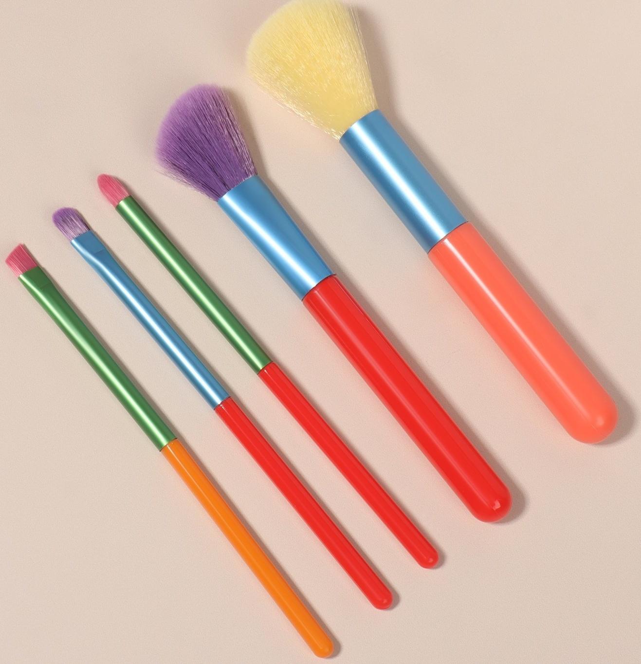 Набор кистей для макияжа «PENCIL», 5 предметов, разноцветные