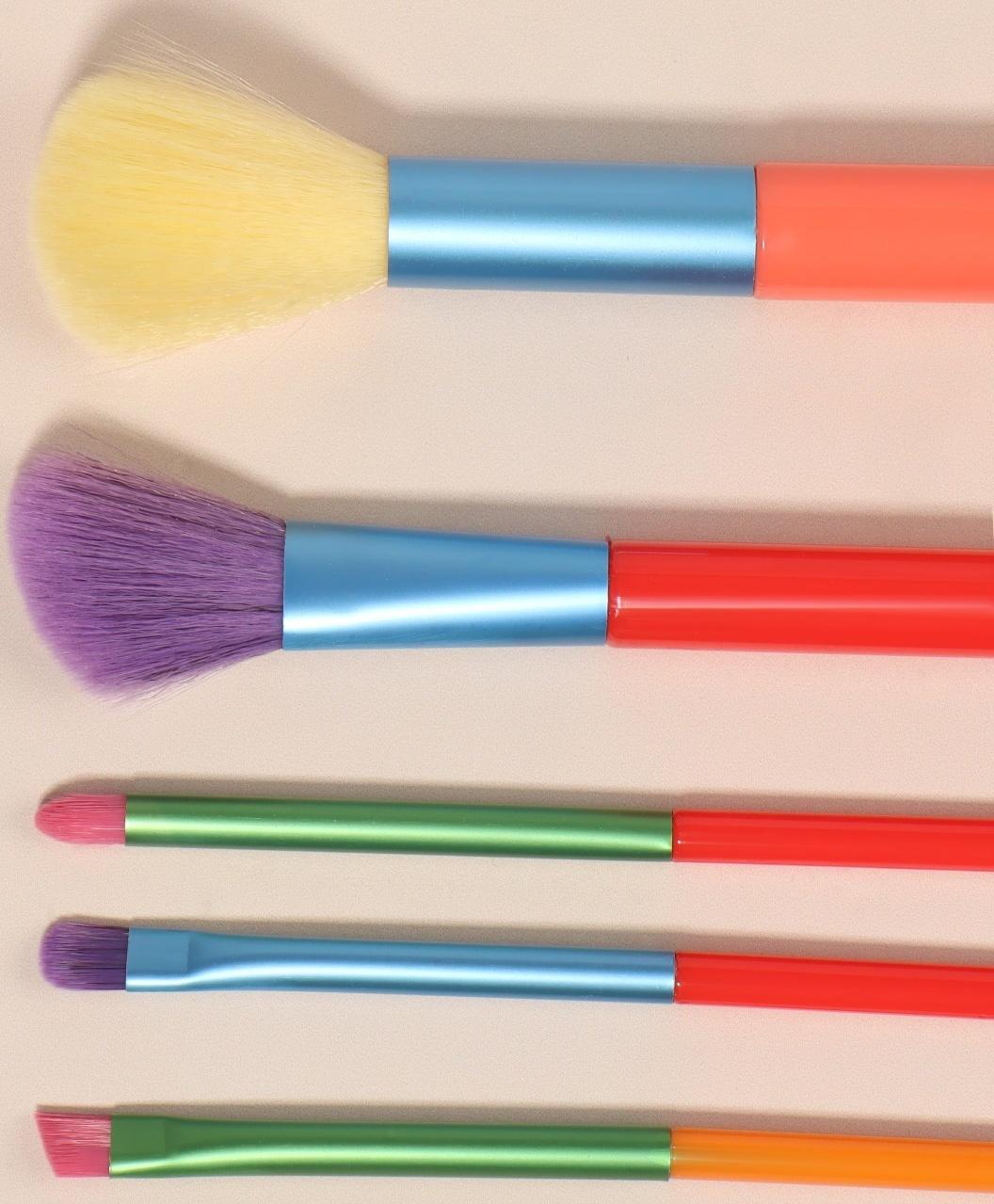 Набор кистей для макияжа «PENCIL», 5 предметов, разноцветные