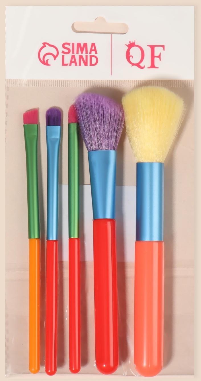 Набор кистей для макияжа «PENCIL», 5 предметов, разноцветные