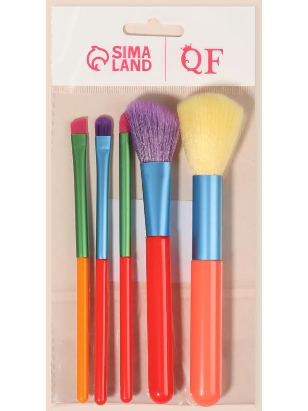 Набор кистей для макияжа «PENCIL», 5 предметов, разноцветные