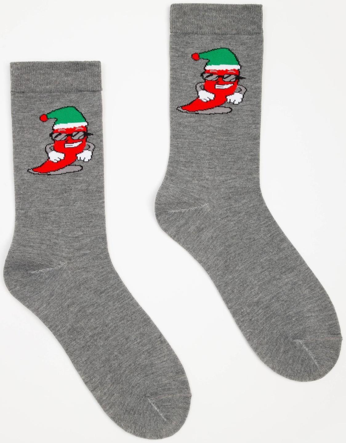 Носки мужские «Мистер красный перчик», цвет серый, размер 39-44