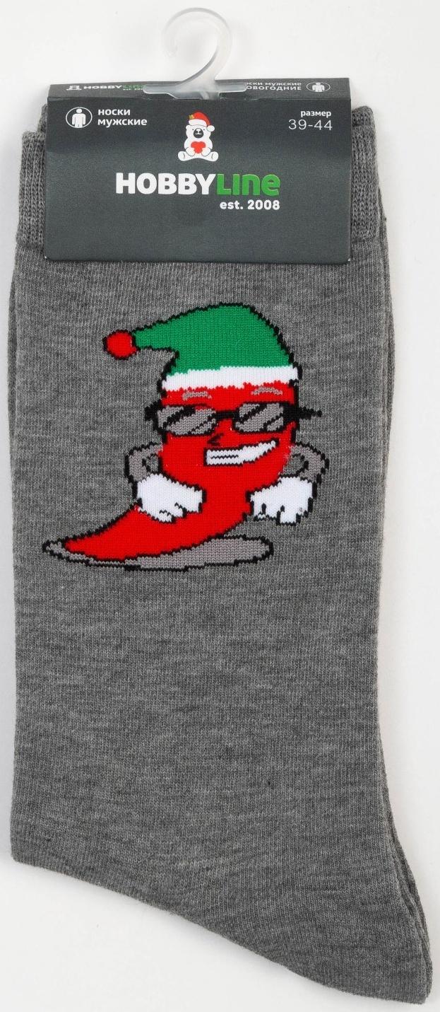 Носки мужские «Мистер красный перчик», цвет серый, размер 39-44