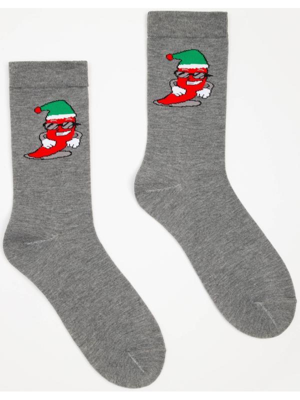 Носки мужские «Мистер красный перчик», цвет серый, размер 39-44