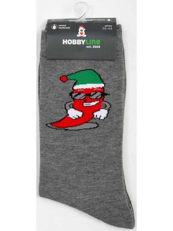 Носки мужские «Мистер красный перчик», цвет серый, размер 39-44