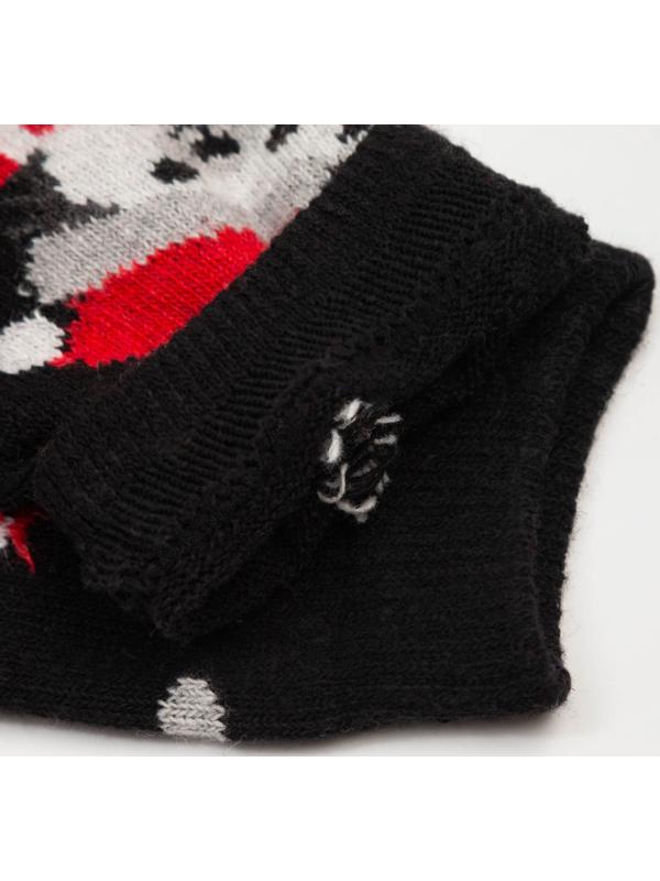 Носки женские шерстяные «Медведь в шапке», цвет чёрный, размер 36-40