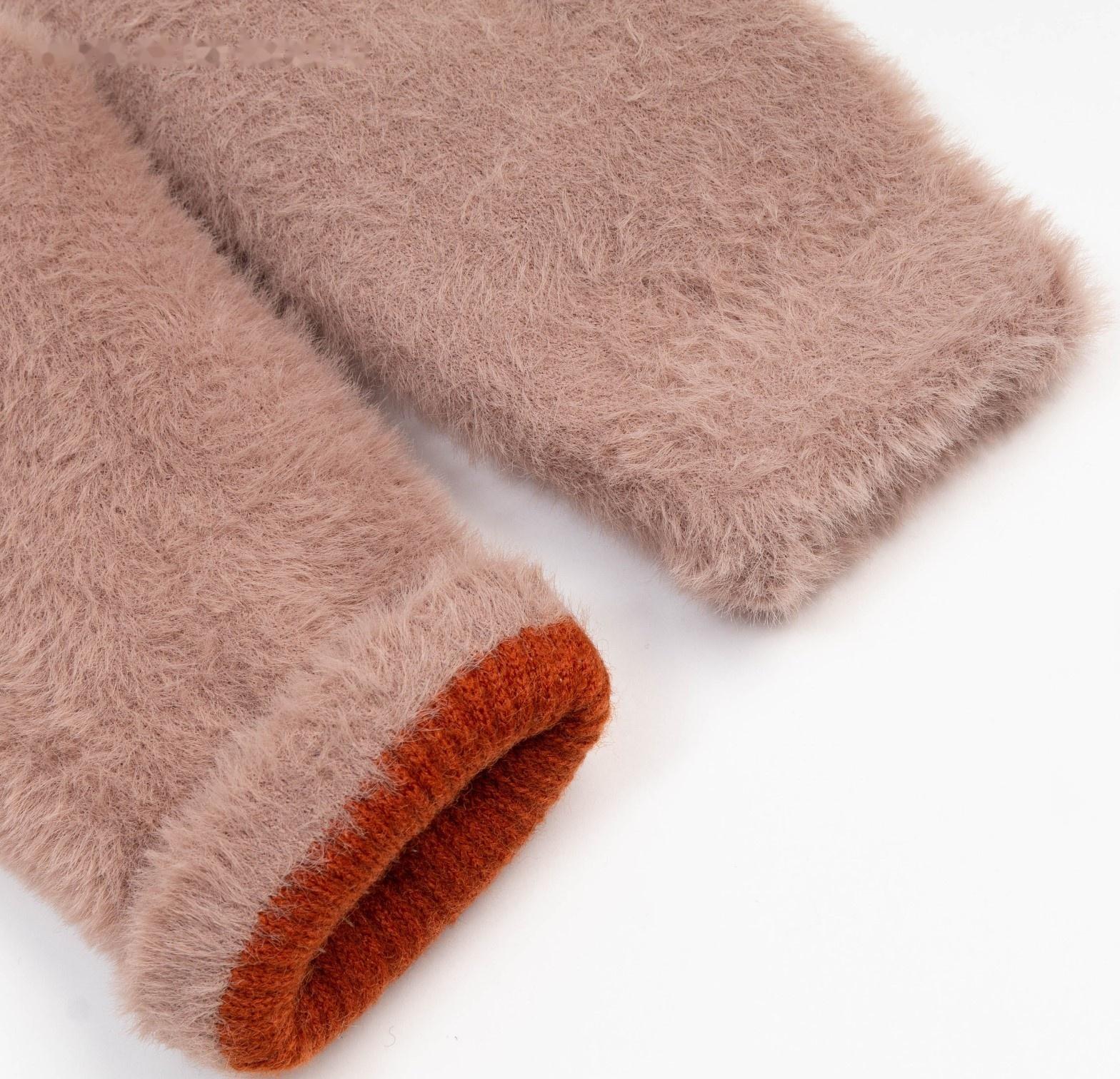 Варежки женские, цвет бежевый, размер 7-8